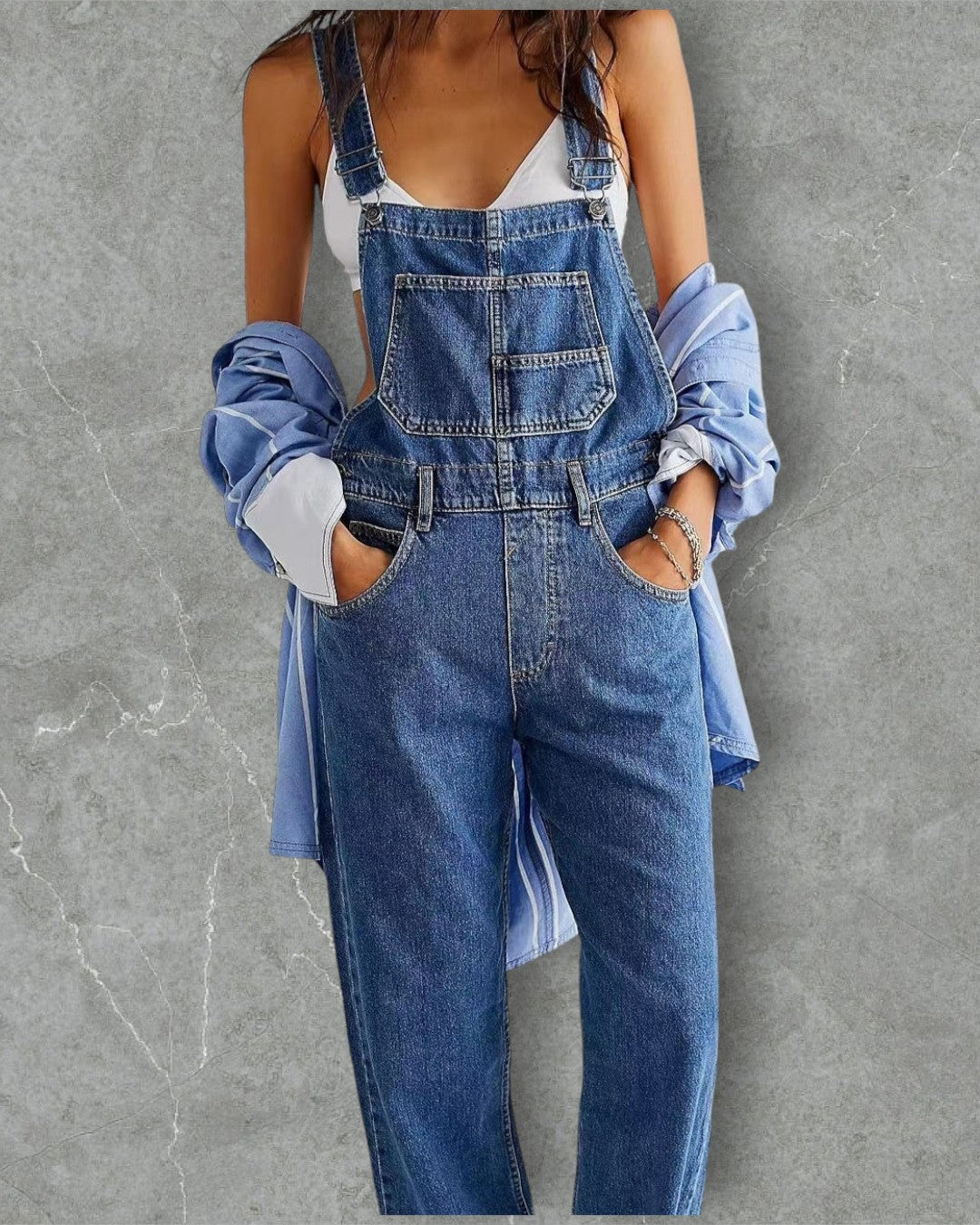 Deniva | Bekväm denim jumpsuit med urban känsla och feminin passform